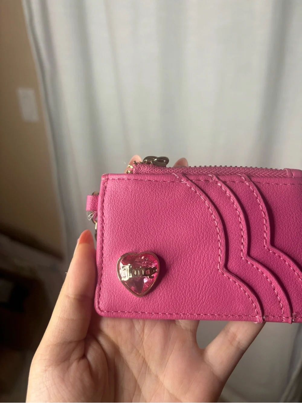Juicy Couture Pink Heart Accent Card Holder/Wallet